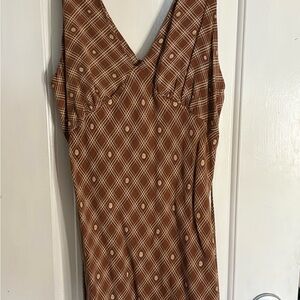 Wild fable💕 Brown Geometric Pattern Dress